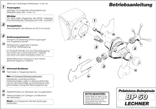 Betriebsanleitung Przisions-Bohrpinole